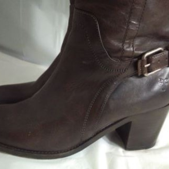 Frye Janis Shield Tall Boot Brown Leather 8.5 B - Picture 2 of 8